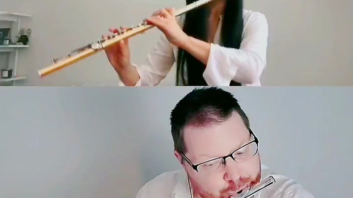 Mozart, "Wie Stark" for 2 flutes with Mayu Saeki